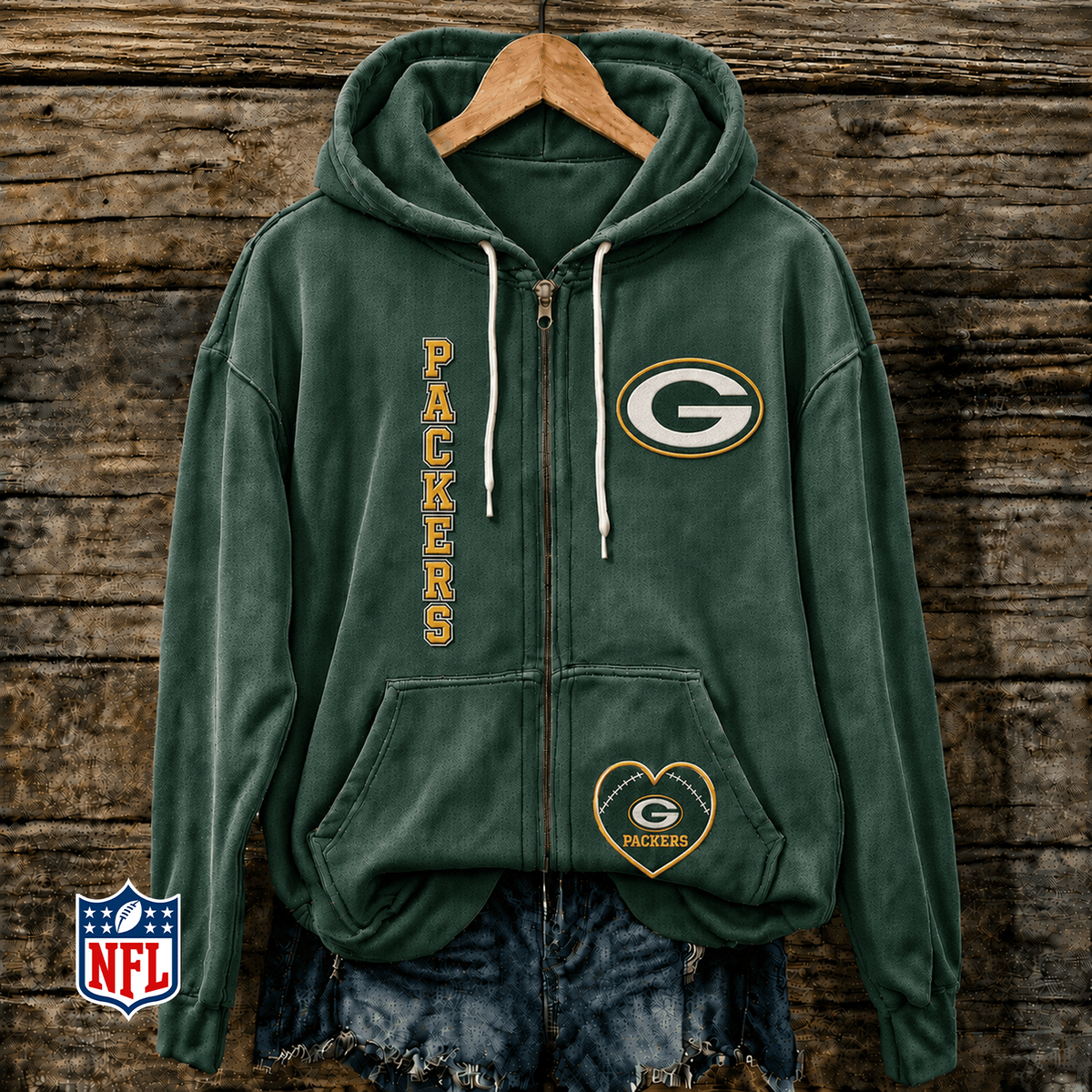 GB x NFL Full-Zip Fleece Hoodie
