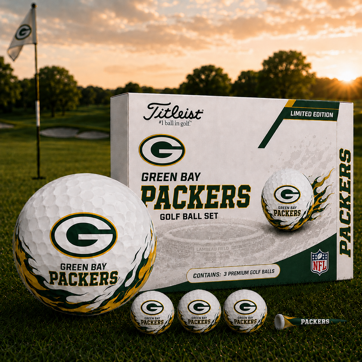 GB x NFL Inspired Golf Ball Set 3 Premium Golf Balls