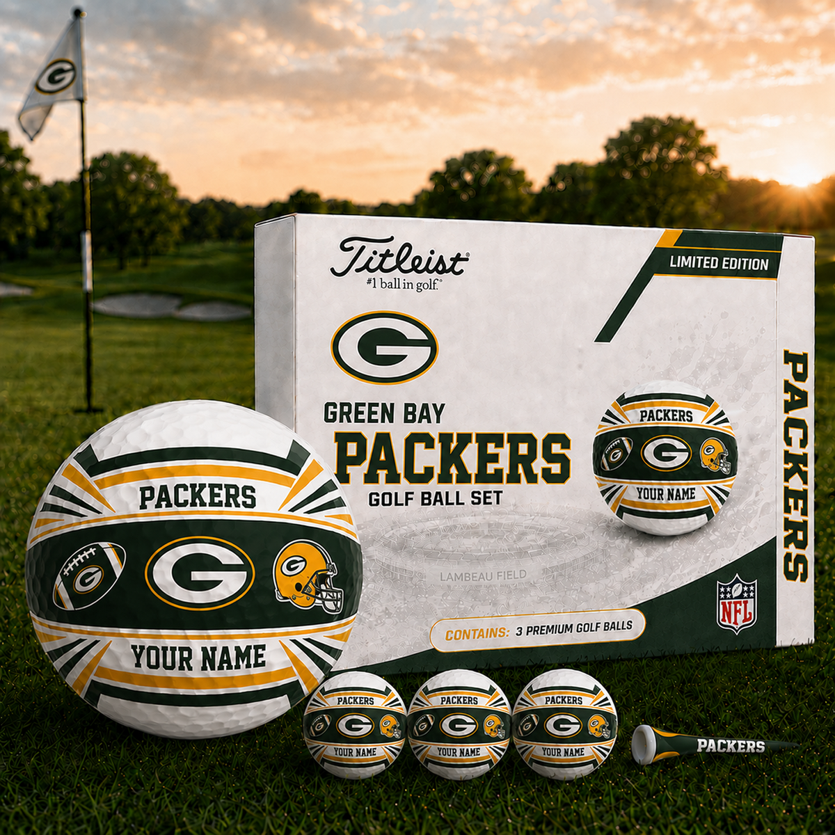 GB x NFL Inspired Golf Ball Set 3 Premium Golf Balls V2