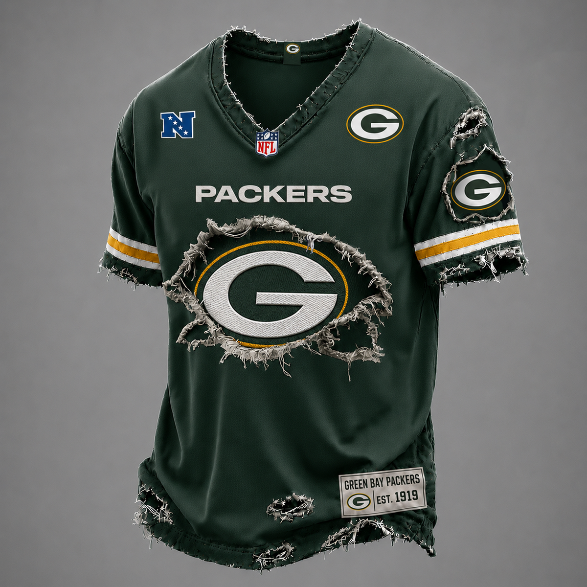 GB x NFL LUXURY V-Neck T-Shirt V3 1906