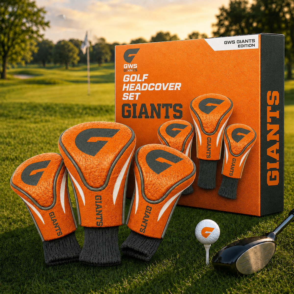 GWS Team Golf AFL 3-Pack Contour Sock Headcovers