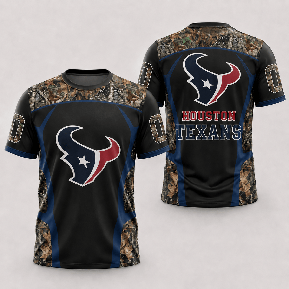 HOU x NFL Hunting Camo 3D Shirt