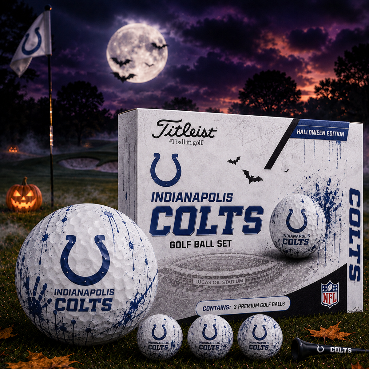 IND x NFL Halloween Edition Golf Ball Set 3 Premium Golf Balls