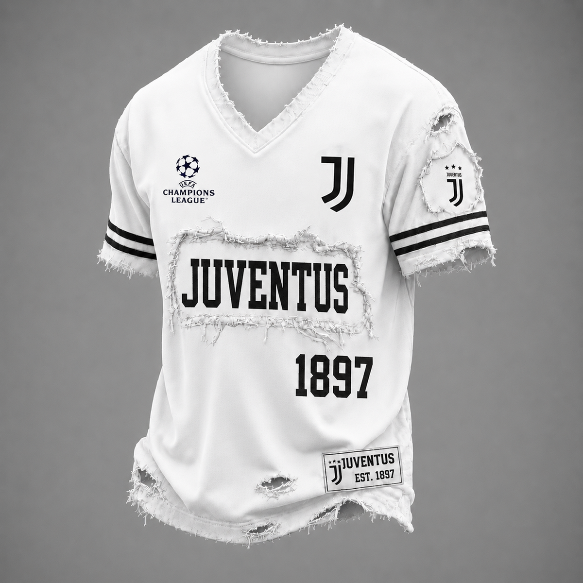 JUV x UEFA LUXURY V-Neck T-Shirt 1806