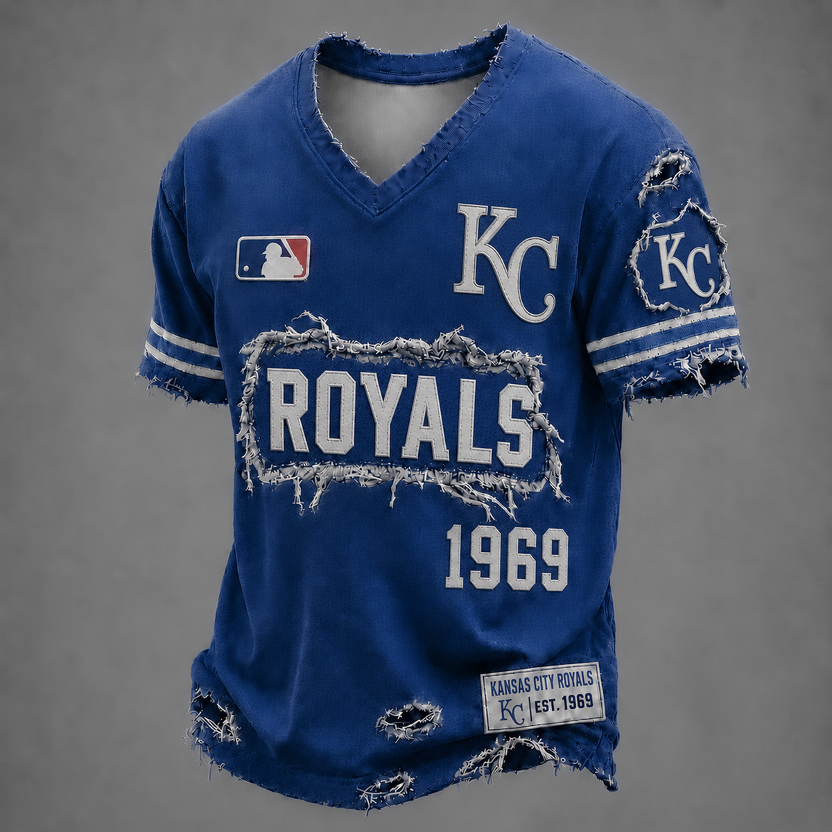 KC x MLB LUXURY V-Neck T-Shirt 0406 DatND DVT
