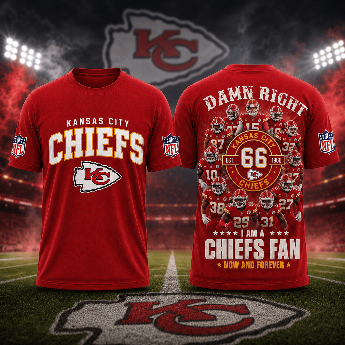 KC x NFL Damn Right Forever Fan 3D Shirt