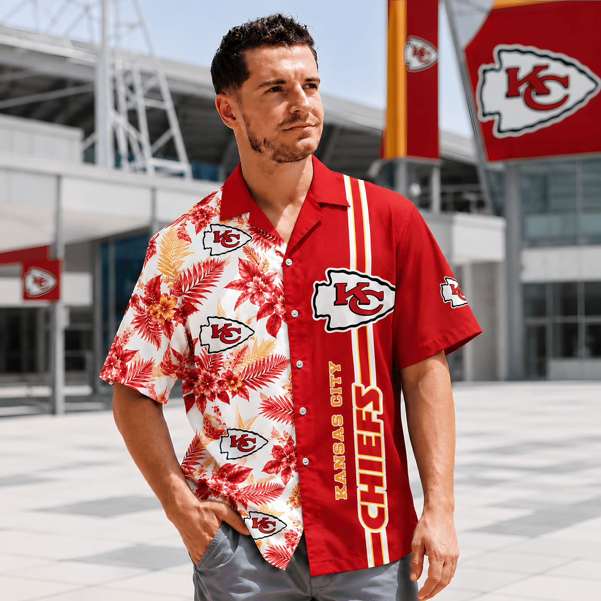KC x NFL Gridiron Paradise Hawaiian Shirt 2107