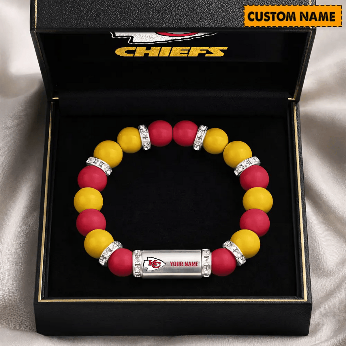 KCC x NFL Custom Name Handcrafted Lucky Energy Bracelet Gift For Fans