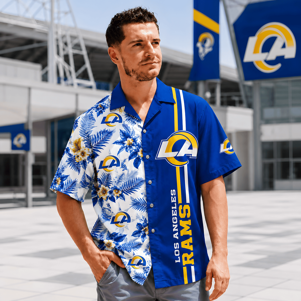LAR x NFL Gridiron Paradise Hawaiian Shirt 2107