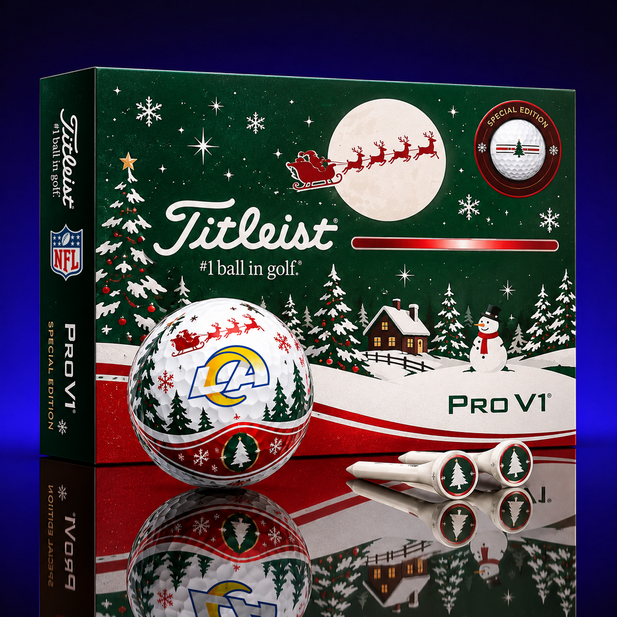LAR x NFL PERSONALIZED GOLF BALL LIMITED EDITION CHRISTMAS V2