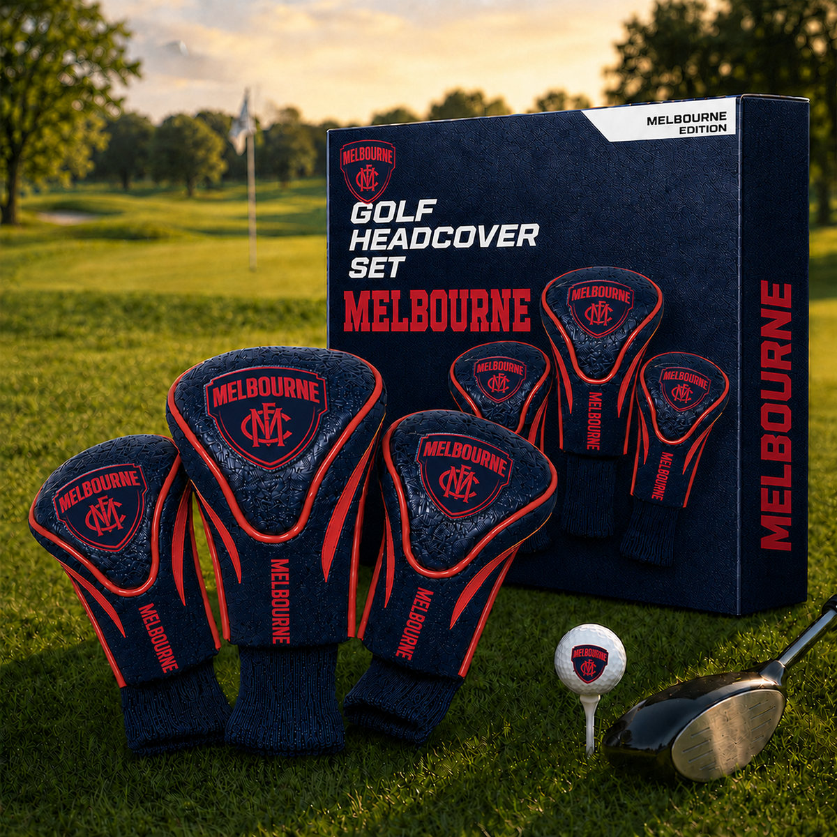 MELB Team Golf AFL 3-Pack Contour Sock Headcovers
