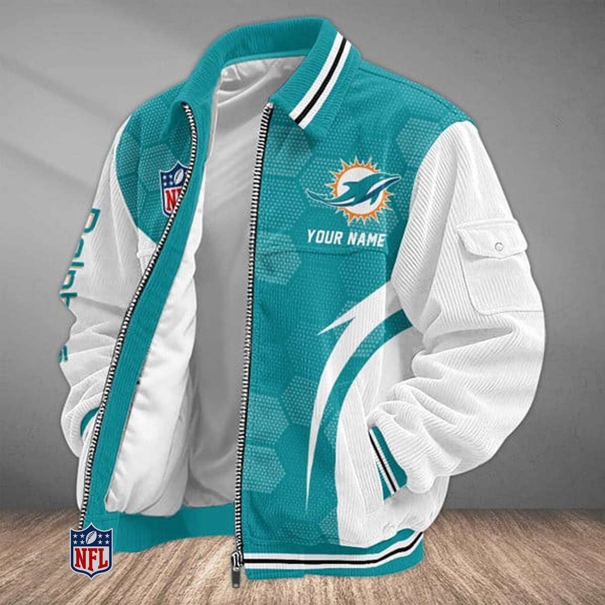 MIA x NFL Classic Varsity Corduroy Jacket