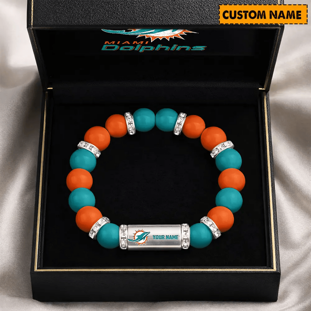MIA x NFL Custom Name Handcrafted Lucky Energy Bracelet Gift For Fans