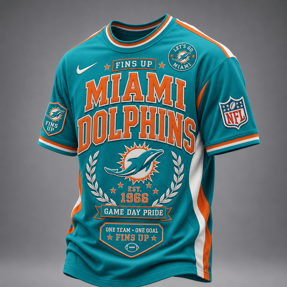 MIA x NFL Premium Classic Game Day Football T-Shirt