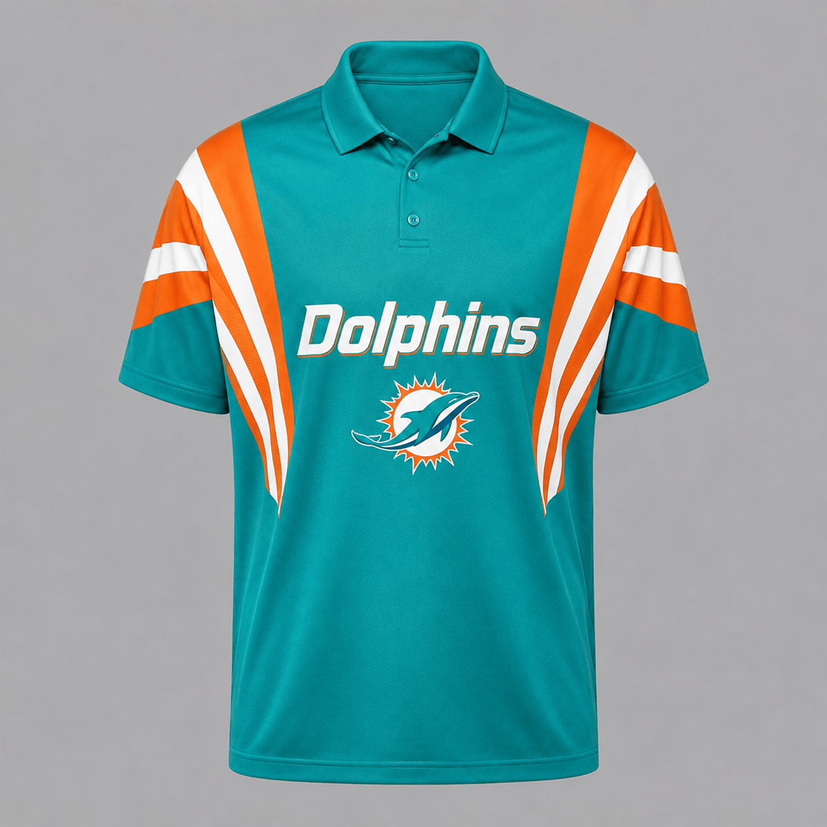 MIA x NFL Sleeve Collared Sports Polo Shirt