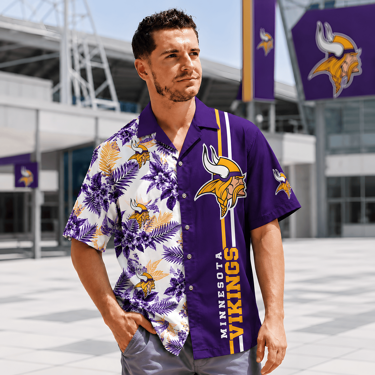 MIN x NFL Gridiron Paradise Hawaiian Shirt 2107