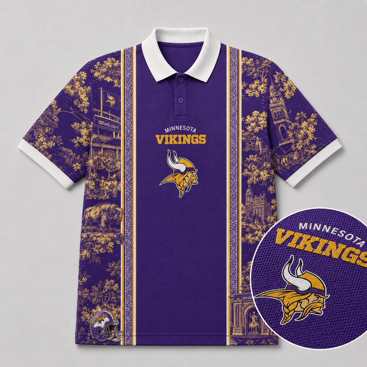 MIN x NFL Heritage Cityscape Polo Shirt for Loyal Fans