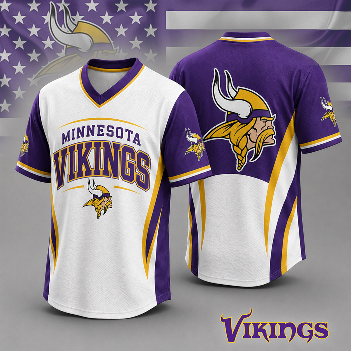 MIN x NFL Team Spirit V-Neck Jersey