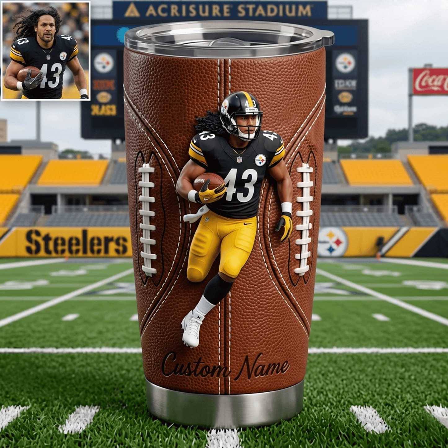 Premium NFL Personalized Football Tumbler NMD CTKT