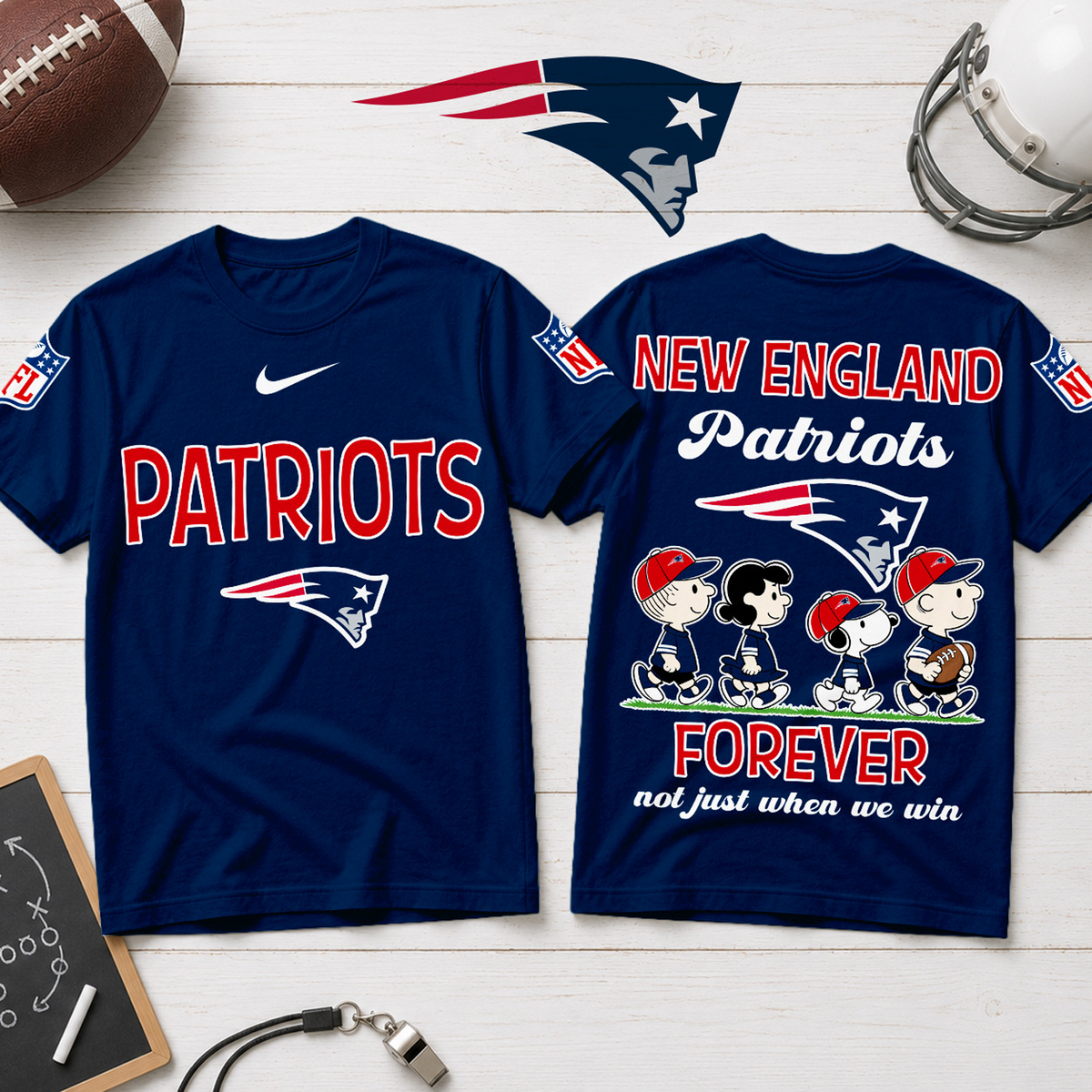 NE x NFL Forever ƒ?? Peanuts Football Fan 3D Shirt 2007