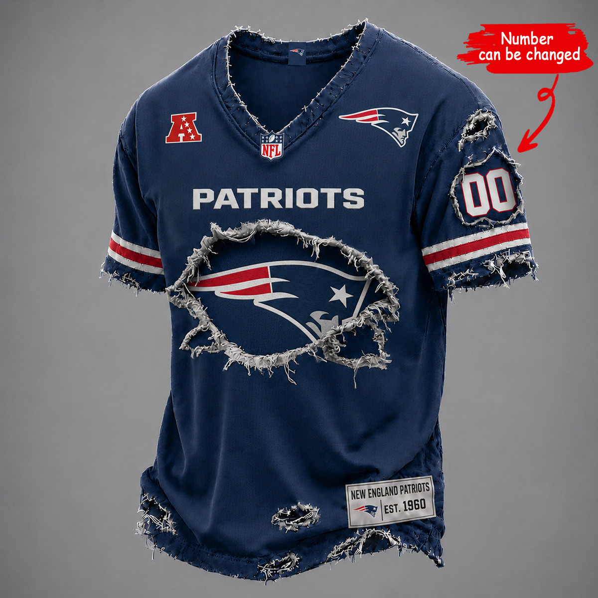 NE x NFL LUXURY V-Neck T-Shirt V2 1506