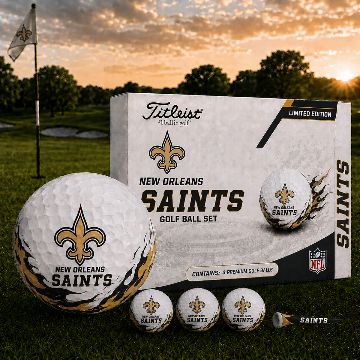 NO x NFL Inspired Golf Ball Set 3 Premium Golf Balls