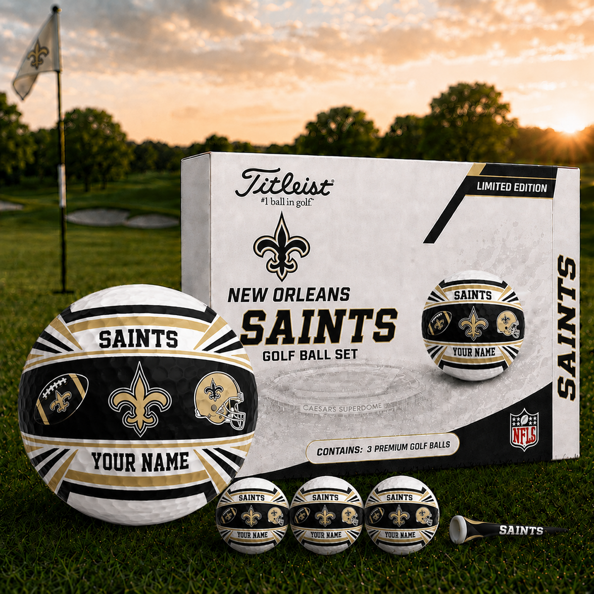 NO x NFL Inspired Golf Ball Set 3 Premium Golf Balls V2