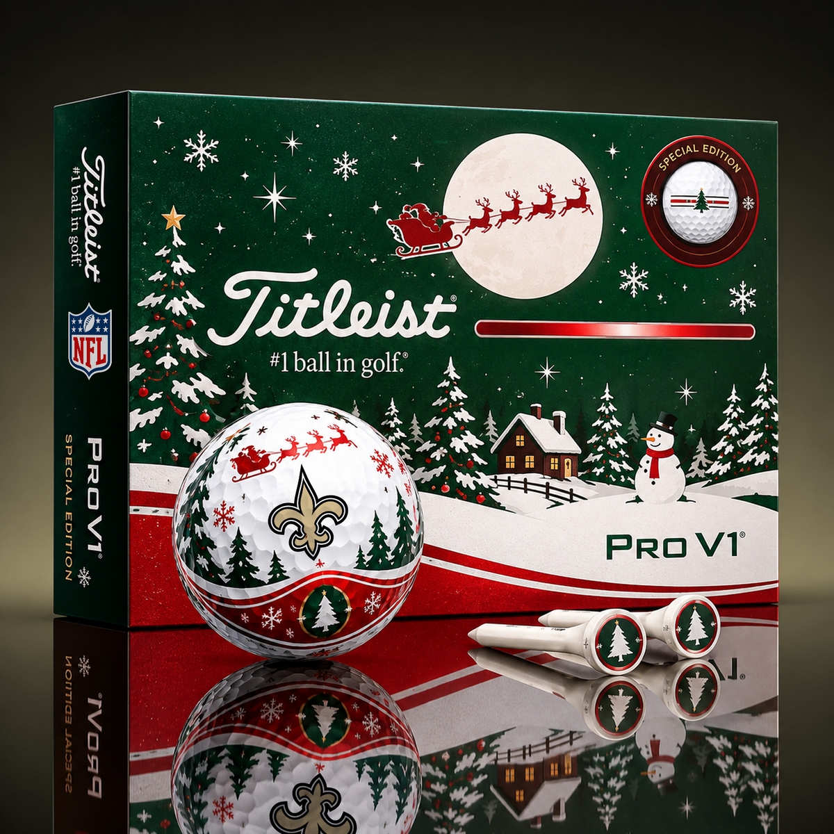 NO x NFL PERSONALIZED GOLF BALL LIMITED EDITION CHRISTMAS V2