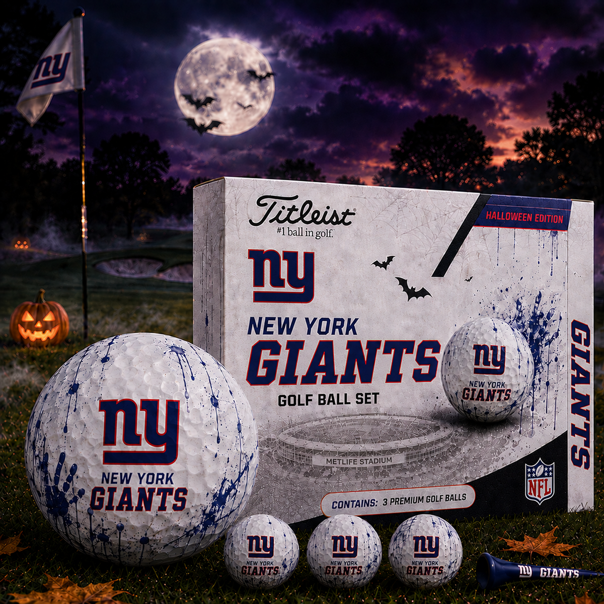 NYG x NFL Halloween Edition Golf Ball Set 3 Premium Golf Balls