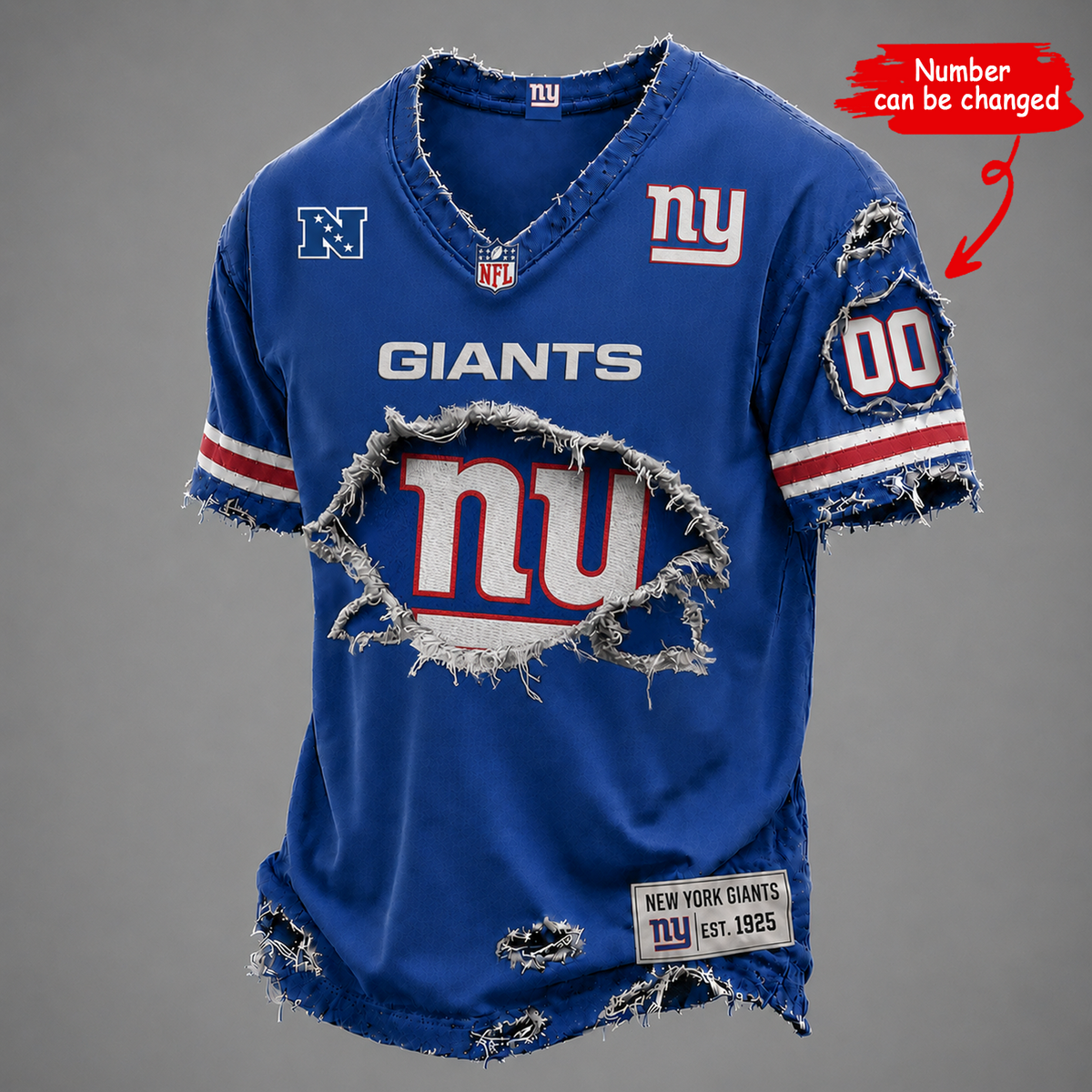 NYG x NFL LUXURY V-Neck T-Shirt V2 1506