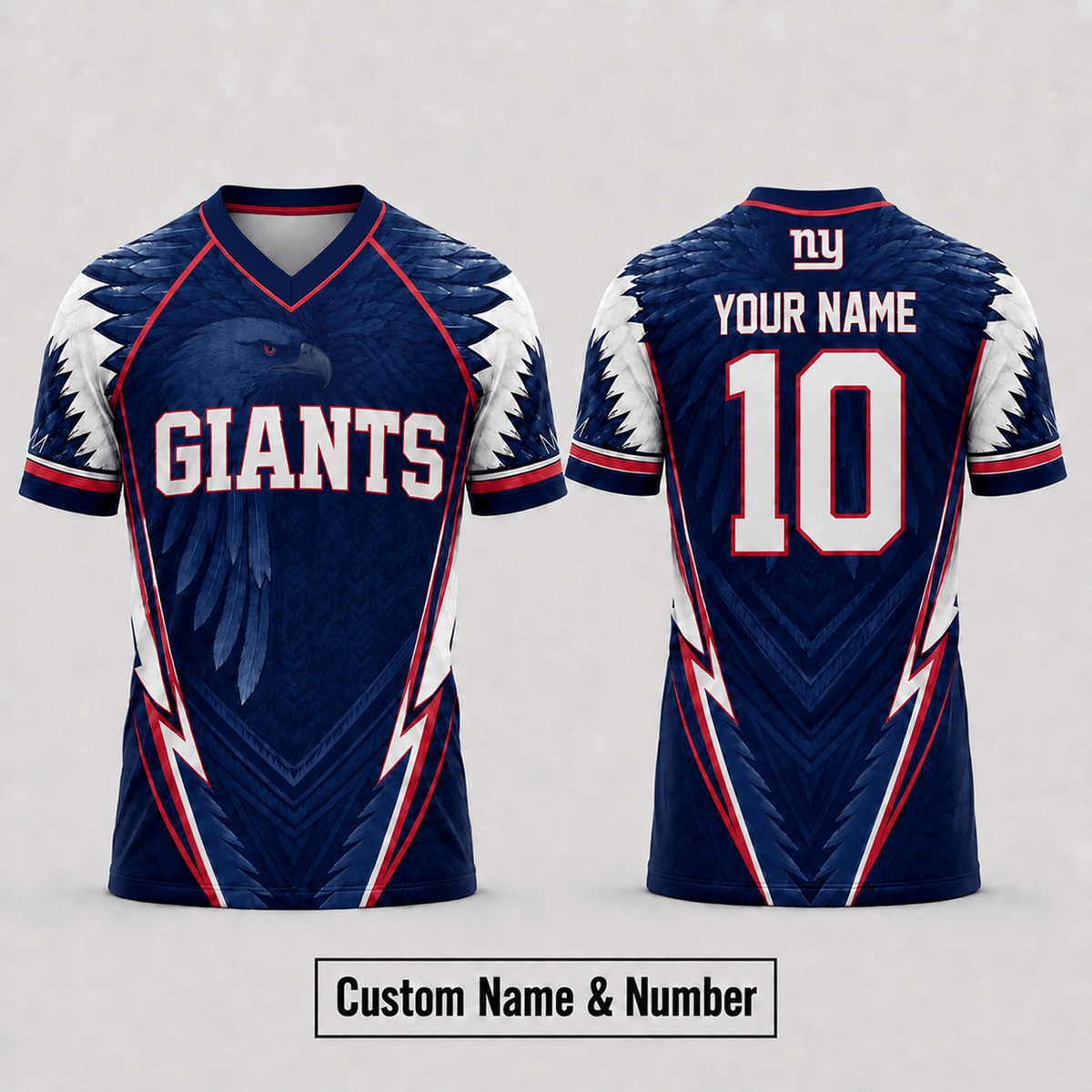 NYG x NFL Premium Custom Name And Number Jersey For Fierce Football Fans