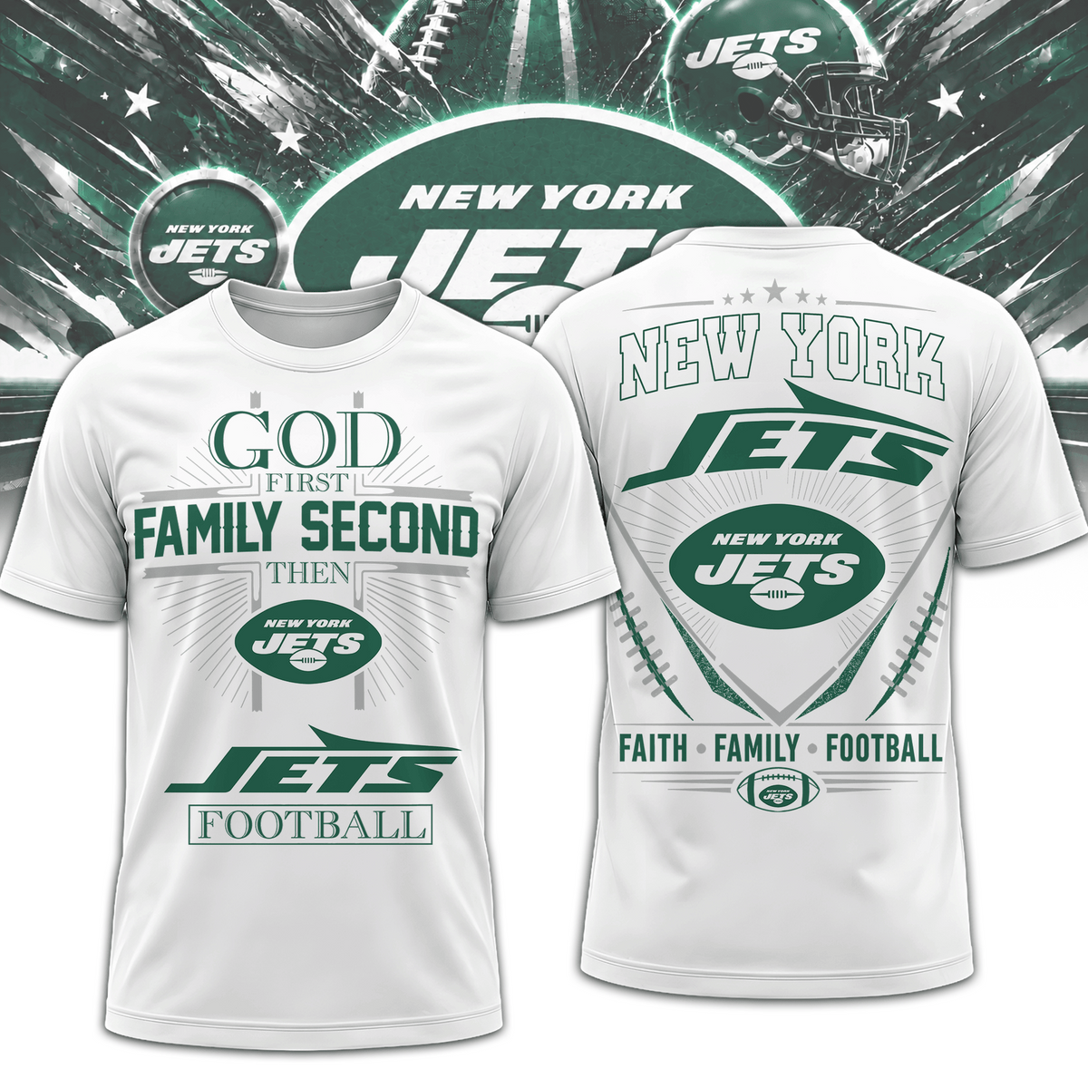NYJ x NFL Faith, Family, Football 3D Shirt