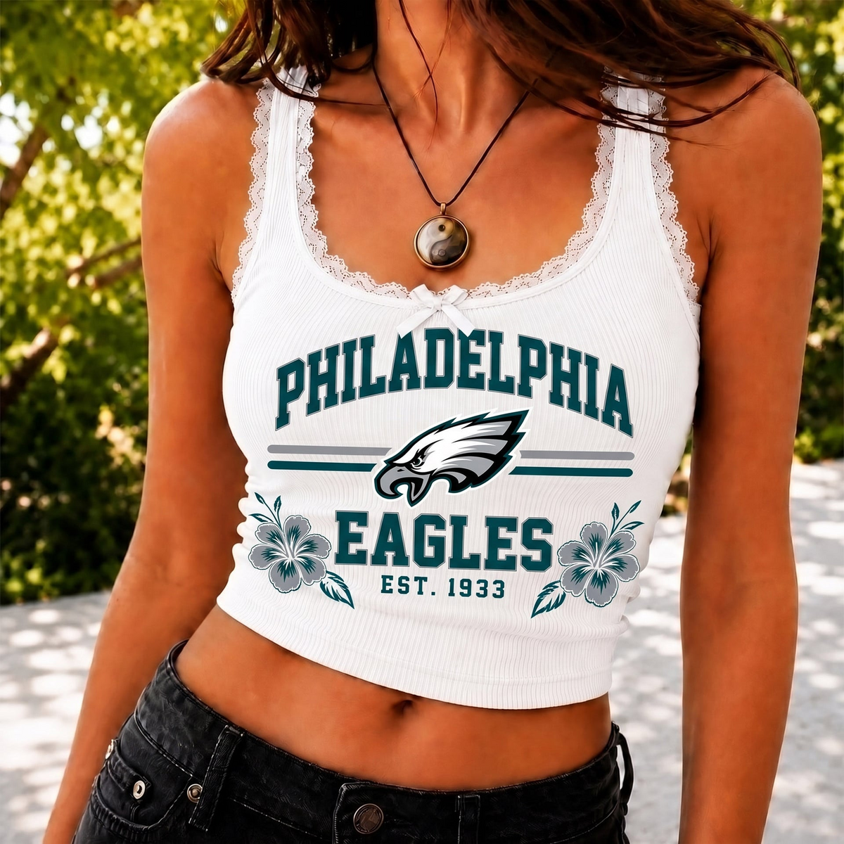 PHI x NFL Game Day Lace Tank Top Shirt