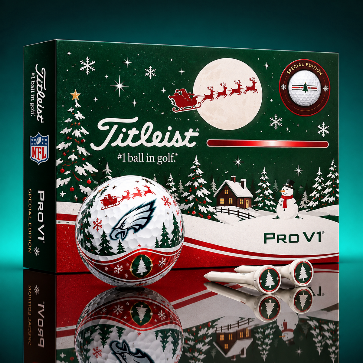 PHI x NFL PERSONALIZED GOLF BALL LIMITED EDITION CHRISTMAS V2