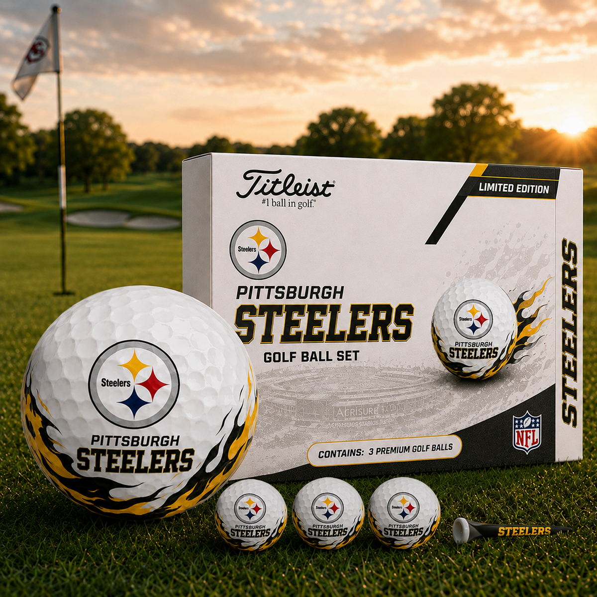 PIT x NFL Inspired Golf Ball Set 3 Premium Golf Balls
