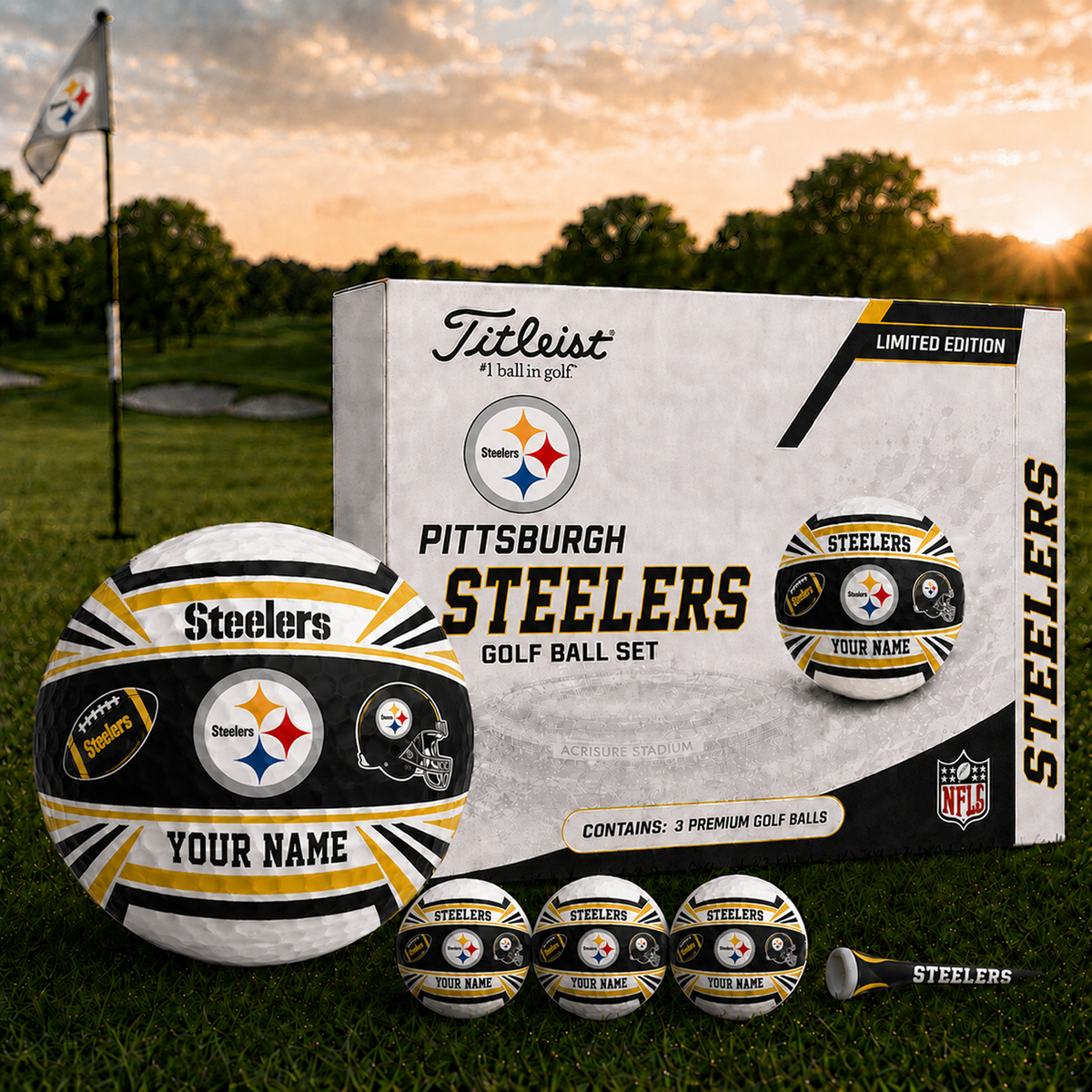 PIT x NFL Inspired Golf Ball Set 3 Premium Golf Balls V2