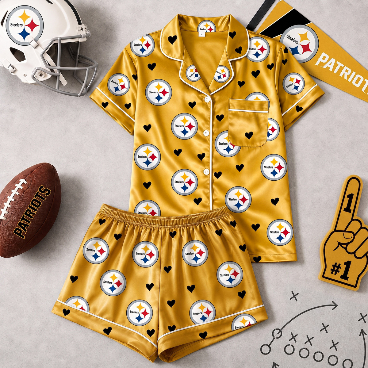 PIT x NFL Love Satin Pajamas Set