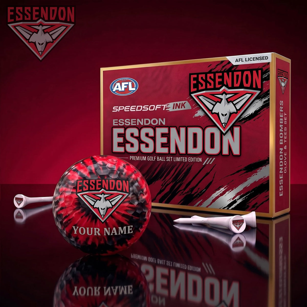 PREMIUM AFL X ESS Glam-Lux PERSONALIZED TIE-Dye GOLF BALL SET LIMITED EDTION