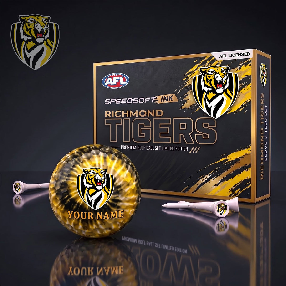 PREMIUM AFL X RIC Glam-Lux PERSONALIZED TIE-Dye GOLF BALL SET LIMITED EDTION