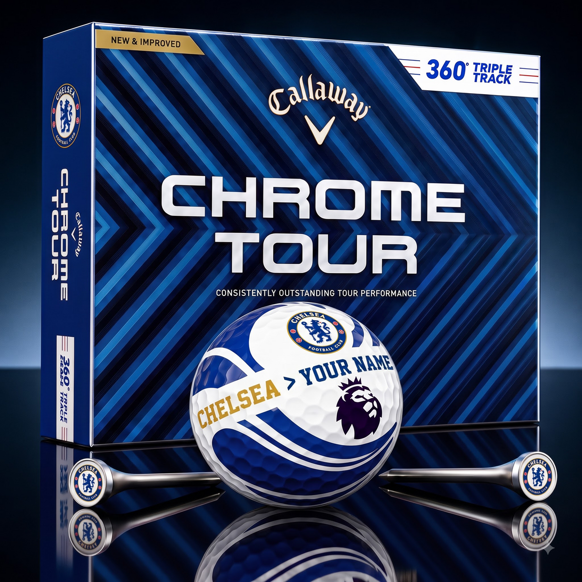 PREMIUM EPL X CHE EXCLUSIVE TOURNAMENT PERSONALIZED GOLF BALL V30 COLLECTION