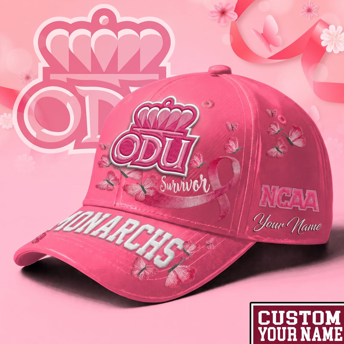 PREMIUM NCAA X ODM EXCLUSIVE BREAST CANCER SURVIOR CAP