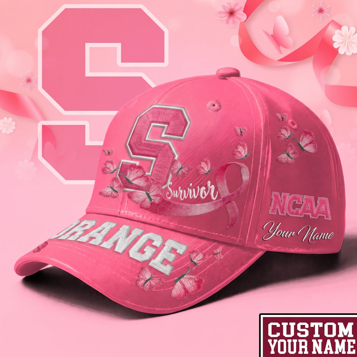 PREMIUM NCAA X SO EXCLUSIVE BREAST CANCER SURVIOR CAP