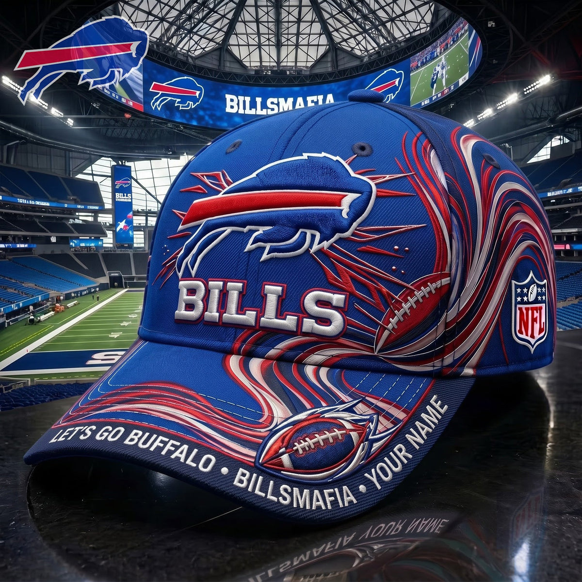 PREMIUM NFL X BUF EXCLUSIVE PERSONALIZED CAP FOR GAME DAY V3