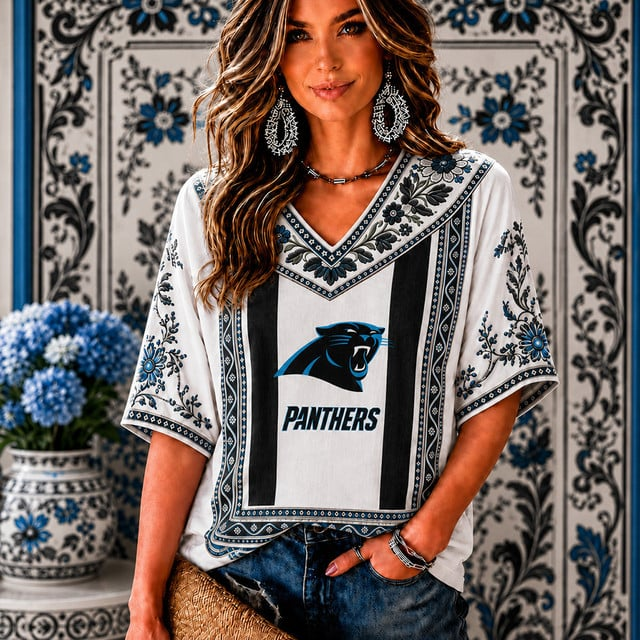PREMIUM NFL X CP EXCLUSIVE SILK V-NECK WOMAN SHIRT LIMITED EDITION