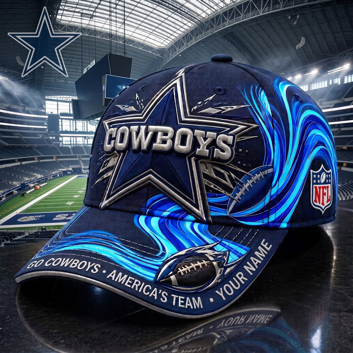 PREMIUM NFL X DC EXCLUSIVE PERSONALIZED CAP FOR GAME DAY V3