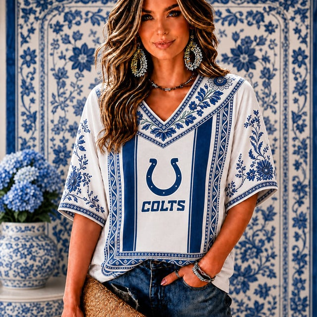 PREMIUM NFL X IC EXCLUSIVE SILK V-NECK WOMAN SHIRT LIMITED EDITION