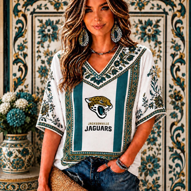 PREMIUM NFL X JJ EXCLUSIVE SILK V-NECK WOMAN SHIRT LIMITED EDITION