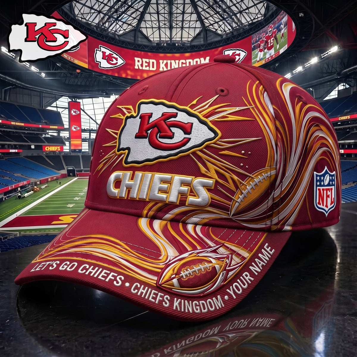 PREMIUM NFL X KC EXCLUSIVE PERSONALIZED CAP FOR GAME DAY V3
