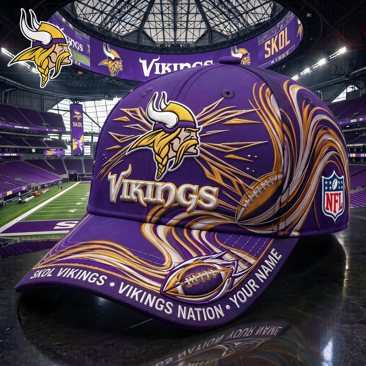 PREMIUM NFL X MIN EXCLUSIVE PERSONALIZED CAP FOR GAME DAY V3