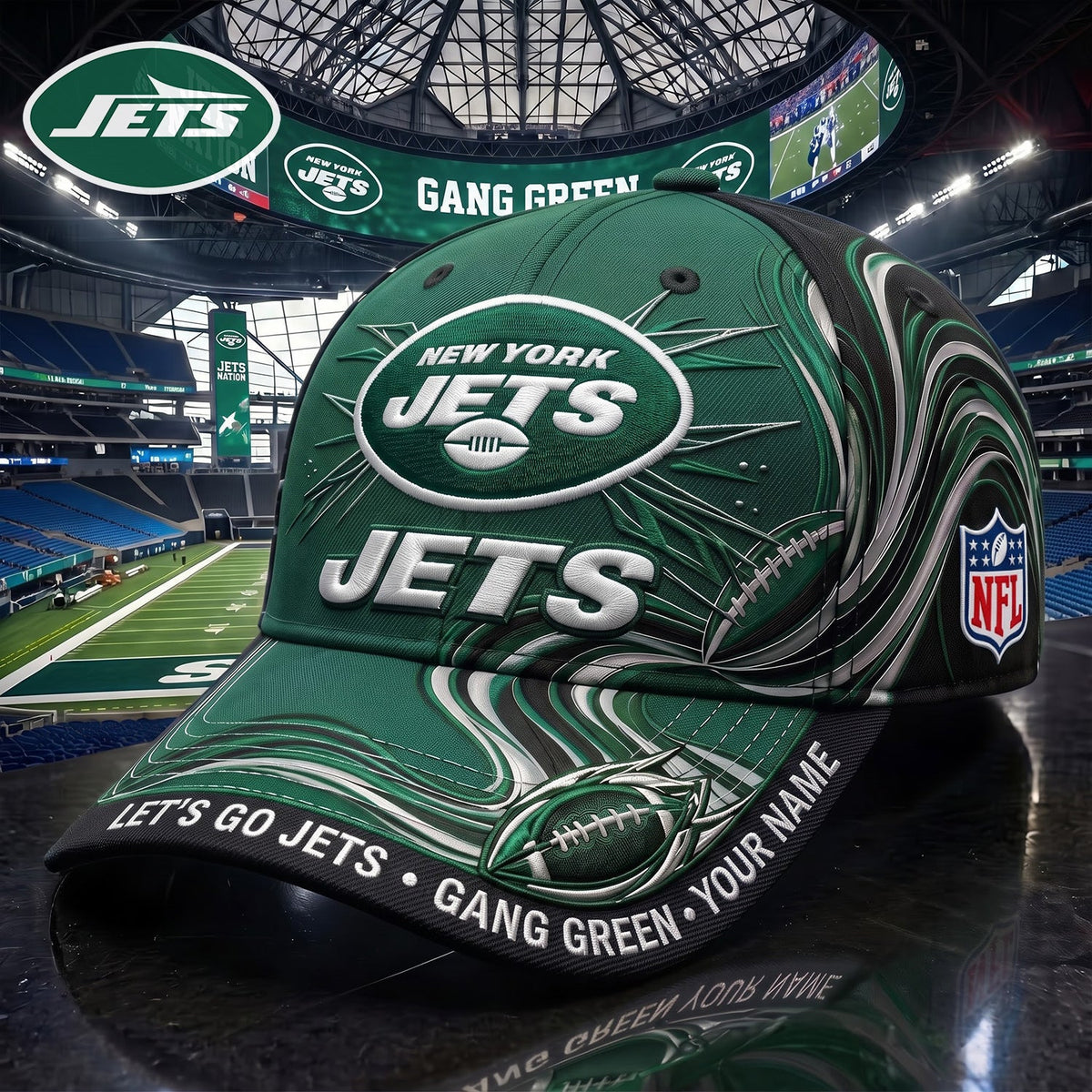PREMIUM NFL X NYJ EXCLUSIVE PERSONALIZED CAP FOR GAME DAY V3